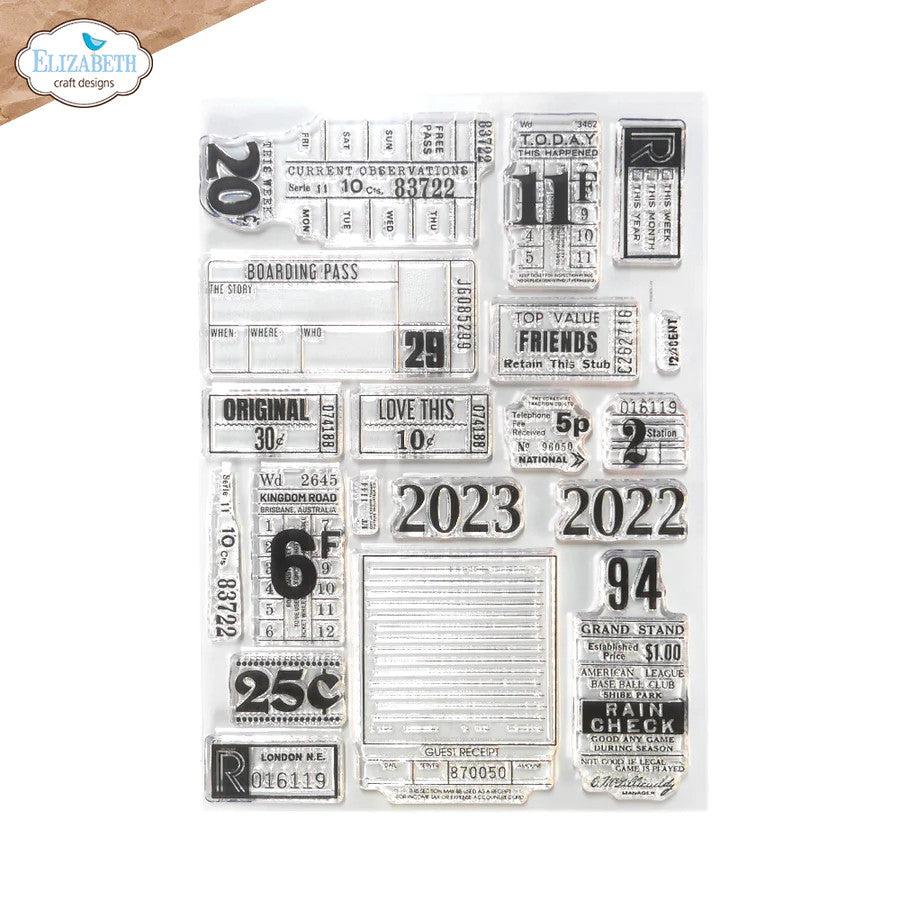 Elizabeth Craft Designs Juego de sellos para entradas